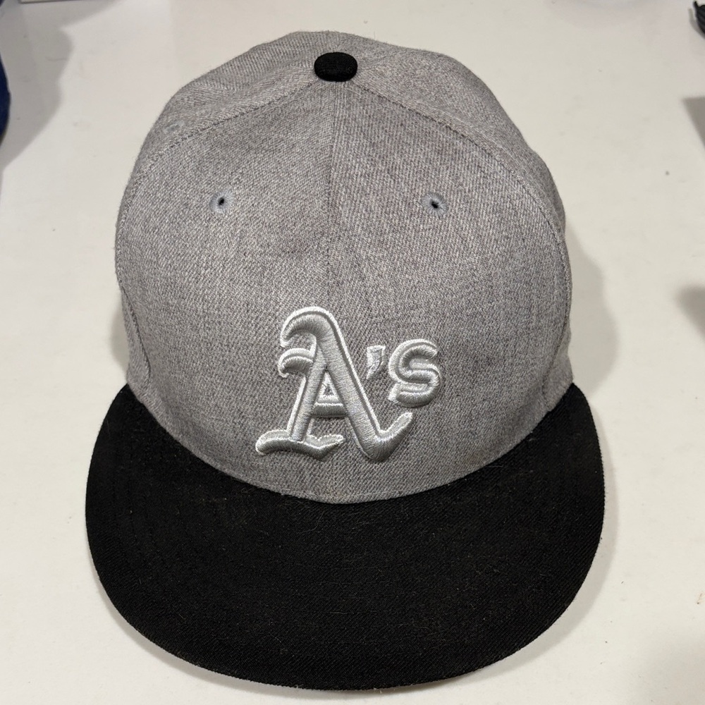 New Era Gray and Black A's Hat